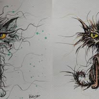 Chats à l’encre